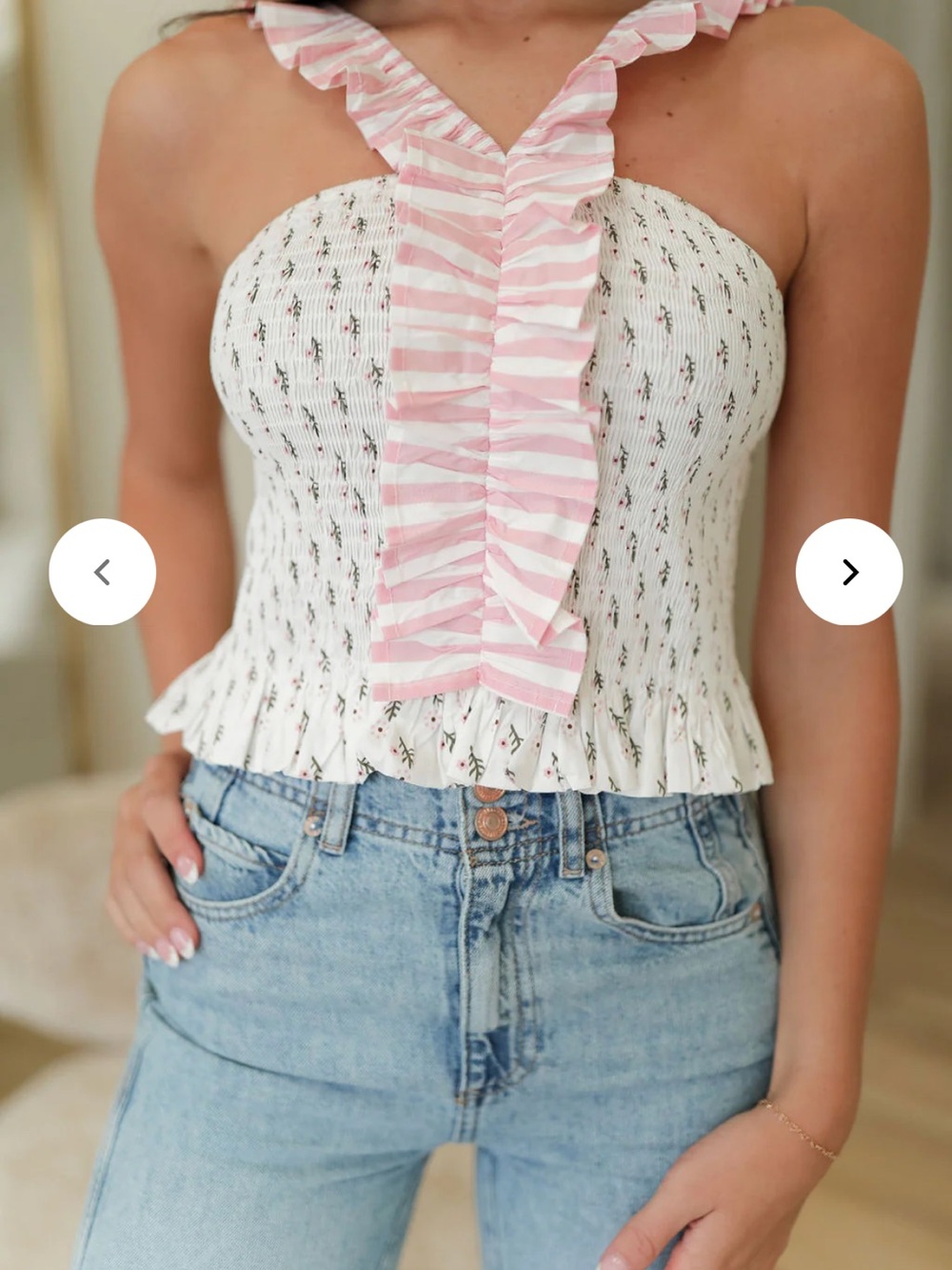 Cocolillys Lilly Mae Top - white floral